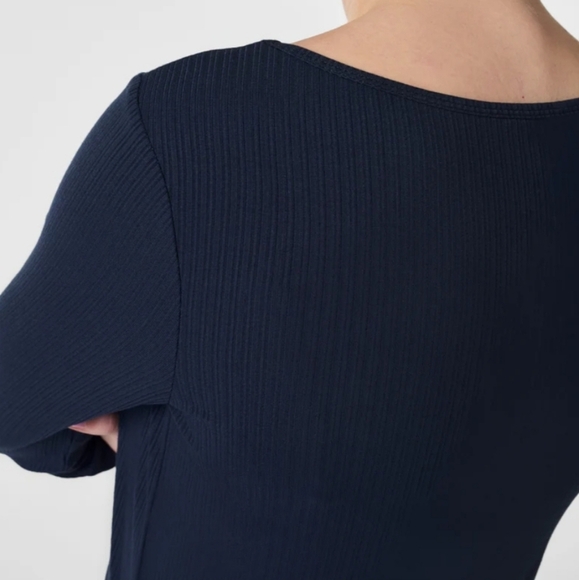 SPANX Stretch Rib Long-Sleeve Top Midnight Blue Size Small - Picture 5 of 15